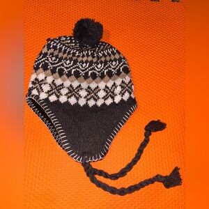 Cozy Black and White Knit Kids Hat